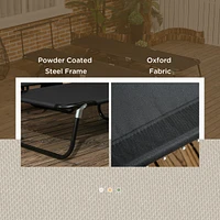 Foldable Pool Lounge Chairs with Canopy and Side Pockets