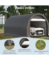 Heavy-Duty Carport with Zippered Door and Uv Canopy