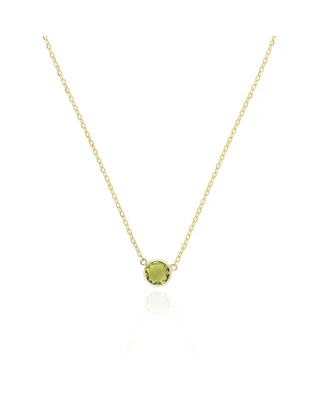 The Lovery Peridot Single Bezel Necklace 14K Gold