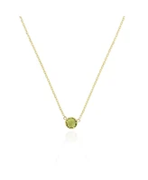 The Lovery Peridot Single Bezel Necklace 14K Gold