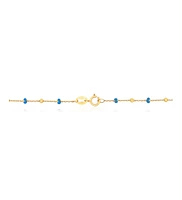 The Lovery Blue Enamel Bead Chain Necklace 14K Gold