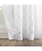 No. 918 Tina Geometric Clipped Semi-Sheer Rod Pocket Kitchen Curtain Valance and Tiers Set of 3, 54" x 36"