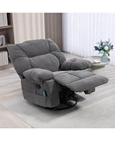 Homcom 8 Point Massage Recliner Chair with Heat Swivel Rocker, Dark Gray