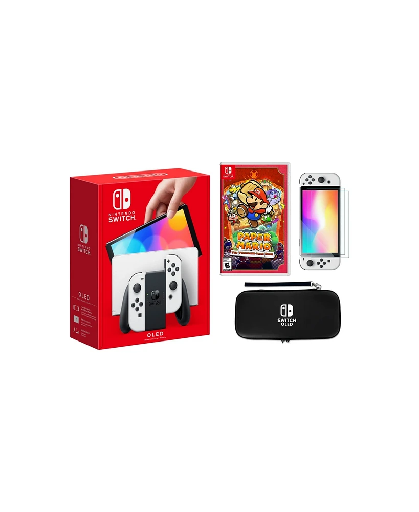 Nintendo Switch Oled White Bundle With Accessories and Paper Mario: The Thousand-Year Door Game