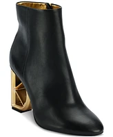 Donna Karan New York Women's Wedge Logo Heel Ankle Booties