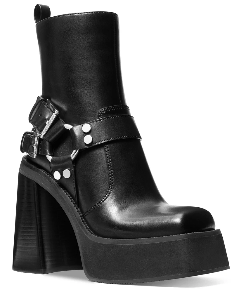 Michael Kors Women's Crosby Leather Moto Booties