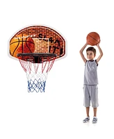 Vebreda Wall Mounted Fan Backboard with Basketball Hoop and 2 Nets