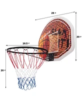 Vebreda Wall Mounted Fan Backboard with Basketball Hoop and 2 Nets