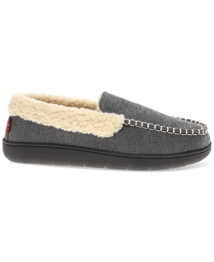 Levi's Men's Roger Faux-Sherpa Chambray Slippers, Macy's Exclusive