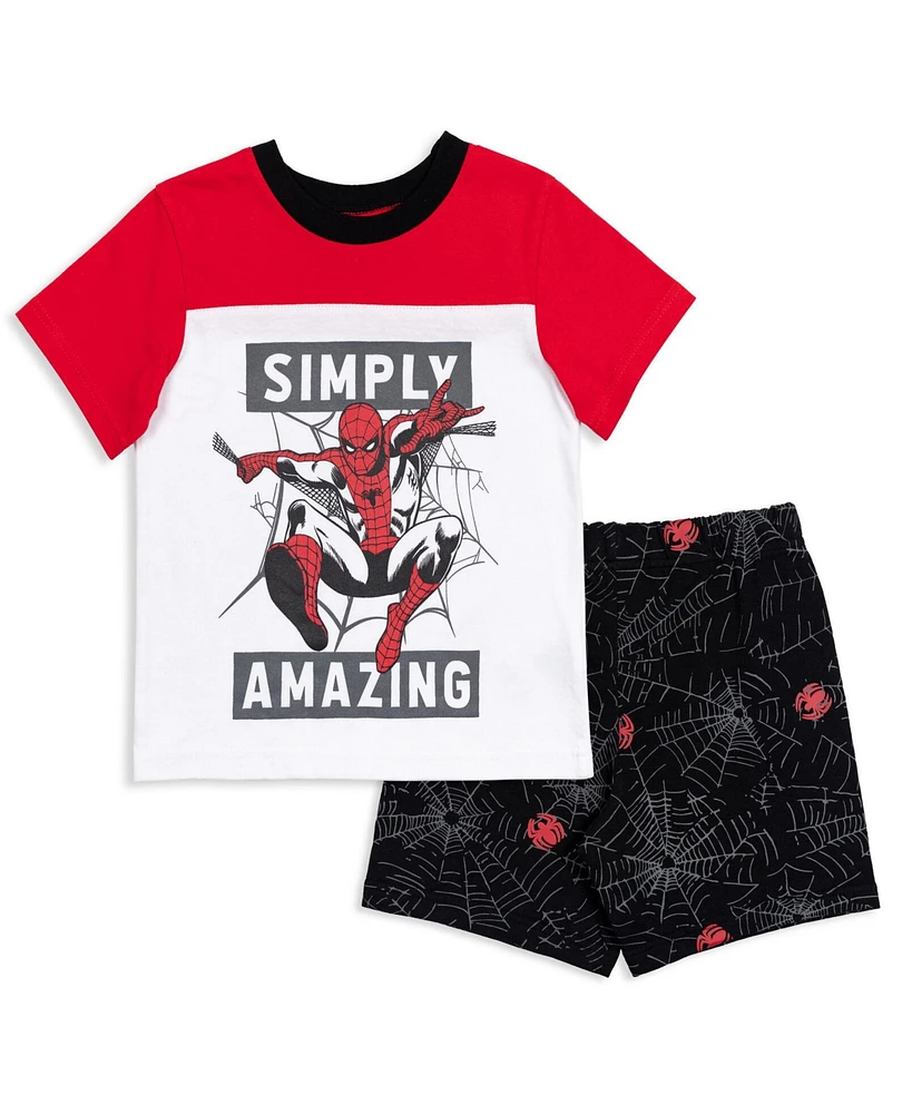 Marvel Toddler Boys Spider-Man Graphic T-Shirt and Shorts Outfit Set to