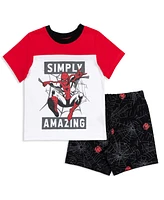 Marvel Toddler Boys Spider-Man Graphic T-Shirt and Shorts Outfit Set to