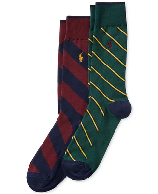 Polo Ralph Lauren Men's 2-Pk. Diagonal Stripes Slack Socks