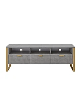 Nicole Miller Landan Faux Shagreen Tv Stand