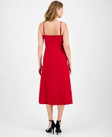 Anne Klein Women's Bow-Front Midi-Length A-Line Dress