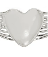 Robert Lee Morris Soho Silver Puffy Heart Cuff Bracelet