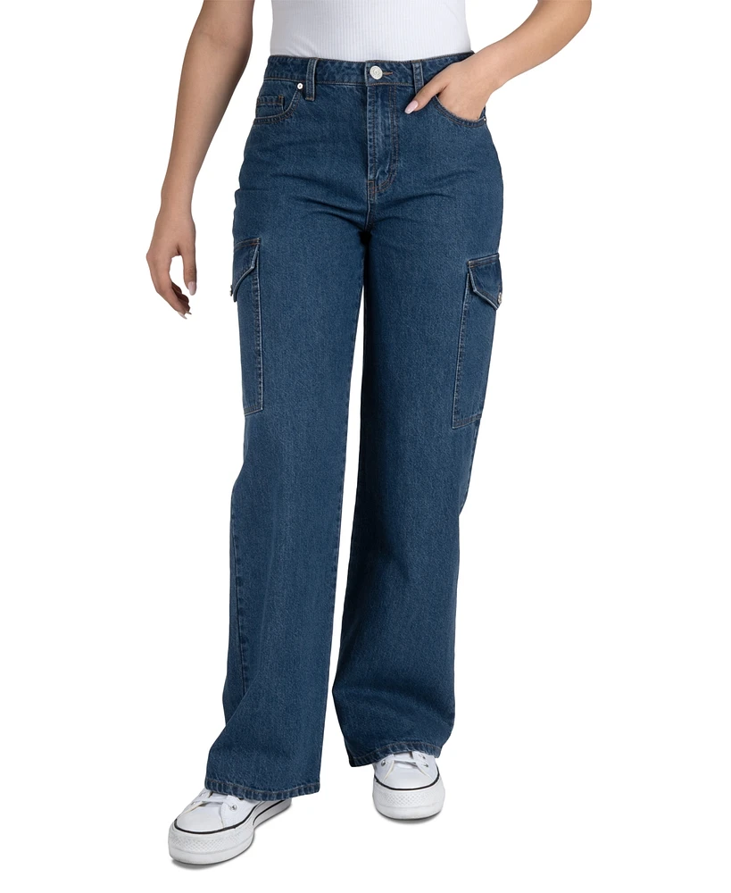 Juniors' 90's Inspired Wide Leg Skater Jean