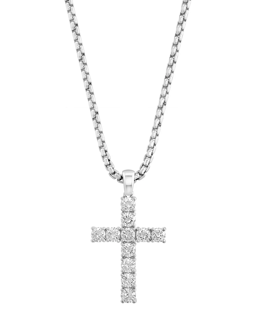 Effy Men's Zircon Cross 22" Pendant Necklace in Sterling Silver