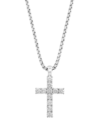 Effy Men's Zircon Cross 22" Pendant Necklace in Sterling Silver