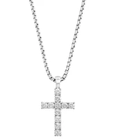 Effy Men's Zircon Cross 22" Pendant Necklace in Sterling Silver