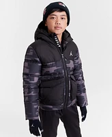 Jordan Big Boys Printed Full-Zip Hooded Puffer Jacket