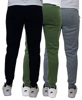 Galaxy By Harvic Men's Pro Star Slim Fit Fleece Lined Jogger Sweatpants, Pack of 3