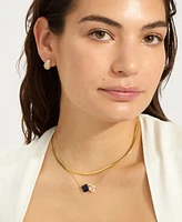 Adornia Gold Adjustable Crystal colored Double Stone Necklace