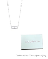 Adornia Silver Adjustable Cubic Zirconia Dancing Stone Necklace