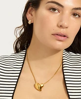 Adornia Gold Tarnish Resistant Adjustable Oversized Puffy Heart Necklace