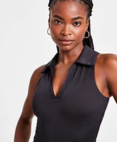 And Now This Women's Polo-Collar Sleeveless Bodysuit, Created for Macy's