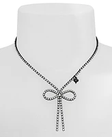 Betsey Johnson Faux Stone Bow Pendant Rhinestone Necklace