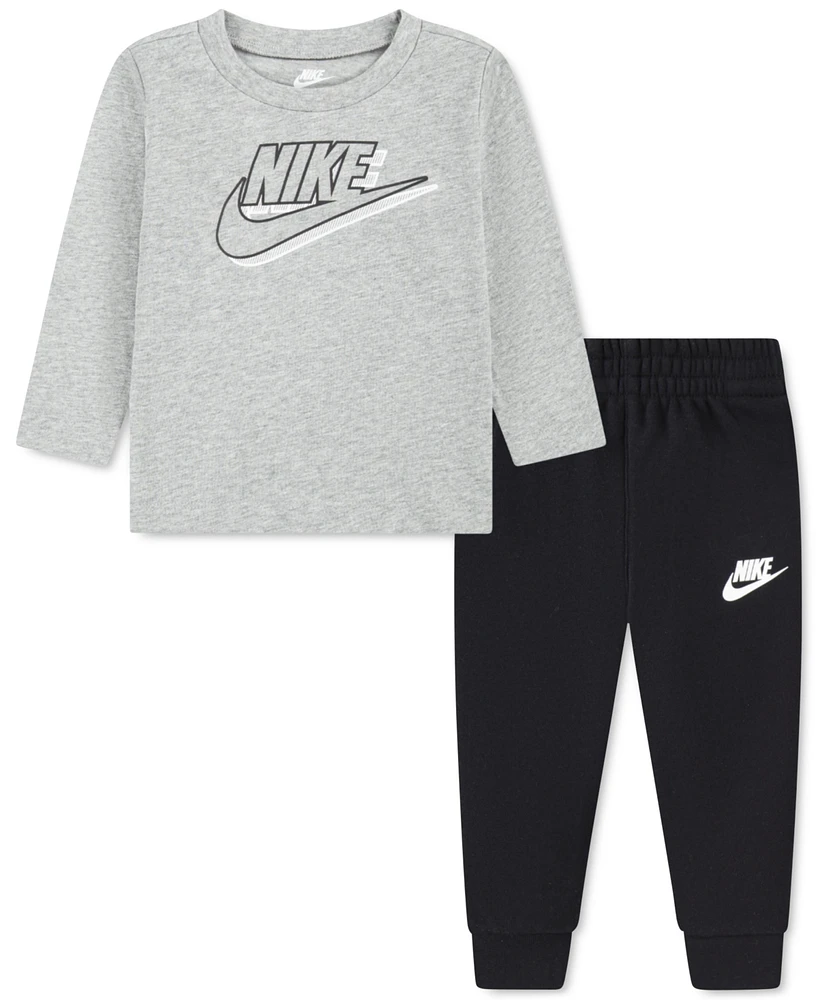 Nike Baby Boys 2-Pc. Swoosh Long-Sleeve T-Shirt & Joggers Set