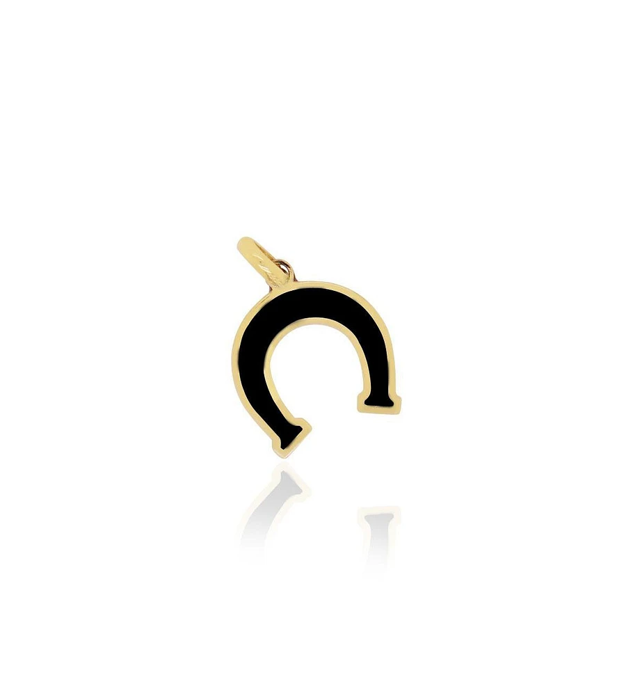 The Lovery Onyx Horseshoe Charm 14K Gold 12 millimeters