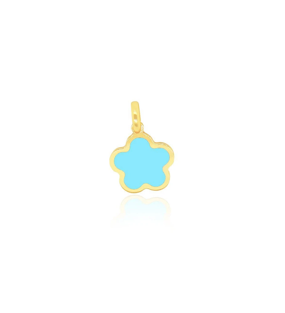 The Lovery Turquoise Flower Charm 14K Gold 13 millimeters