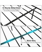 Gymax Queen Metal Platform Bed Frame w/ Headboard Mattress Foundation Black
