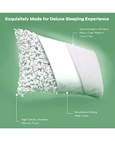 Costway 2Pack Shredded Memory Foam Bed Pillows Bamboo Rayon Cooling Cover 28''x18''