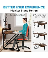 Tribesigns Computer Desk, 70.9" Large Home Office Desk with Monitor Stand, Modern Wing