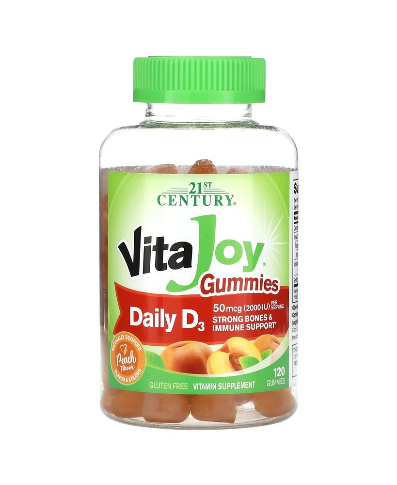 21st Century VitaJoy Gummies Daily D3 Peach 2 000 Iu 120 Gummies (25 mcg (1