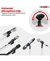 5 Core Tripod Mic Stand Floor Adjustable 18 to 72 Inches Sturdy Boom Arm Holder Microphone Stands Pedestal Para Microfono for Singing Ms 080 Wh