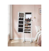 Slickblue Mirror Jewelry Cabinet with Led Lights for Modern Accessory Storage