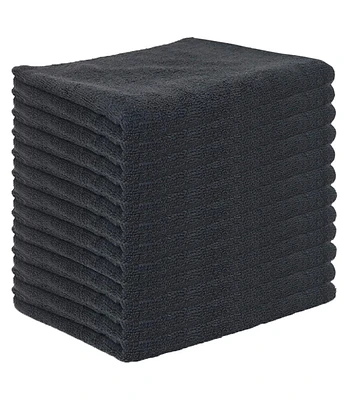 Arkwright Microfiber Salon Towels - Silvadur Treated (Black) (12/Pack)