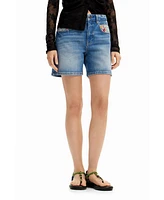 Desigual Women's Embroidered denim shorts