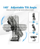 Sugift 3-Speed High Velocity Floor Fan with Adjustable Tilt Angle and Handle