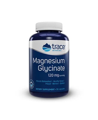 Trace Minerals Magnesium Glycinate Capsules | 120 mg Supports Normal Sleep, Calm Mood, and Maintains Normal Muscle, Liver