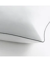 Host & Home Hypoallergenic Pillows (2 Pack) - White with Silver Piping, Cotton with Poly Fill