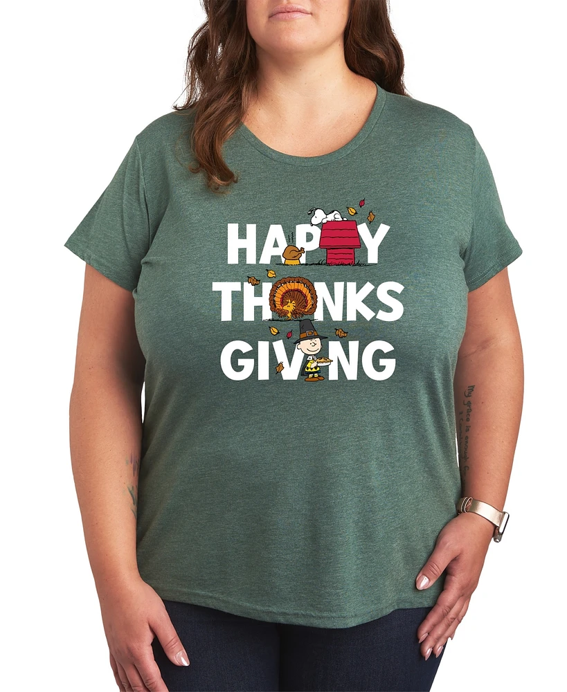 Hybrid Apparel Plus Peanuts Thanksgiving Graphic T-shirt