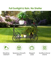 Givimo Heavy Duty Metal Flower Cart Plant Stand