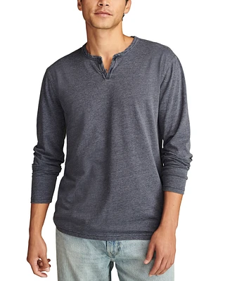 Lucky Brand Men's Long Sleeve Burnout Notch Shirt