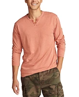 Lucky Brand Men's Long Sleeve Burnout Notch Shirt