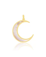 The Lovery Mother of Pearl Crescent Moon Charm 14K Gold