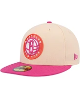 New Era Men's Orange/Pink Brooklyn Nets Passion Mango 59FIFTY Fitted Hat